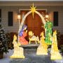 Lighted nativity scene, 7 parts, 310 LED lights, 150 × 50 × 180 cm