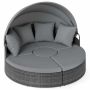 Round outdoor lounge bed, 4 modular seats, 172 × 172 × 140 cm