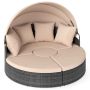 Round outdoor lounge bed, 4 modular seats, 172 × 180 × 141 cm