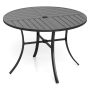 Round outdoor table, 4 seats, Black, Ø 108 × 72.4 cm