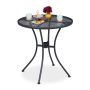 Круглый уличный стол Relaxdays, с отверстием для зонта, Ø 70 × 72 см