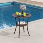 Round Outdoor Table, Brown