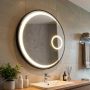 Round LED bathroom mirror, 3x magnification, Black, Ø 61 × 3.5 cm