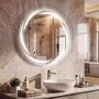 Round LED bathroom mirror, 3 color temperatures, silver color, Ø 60 × 3 cm