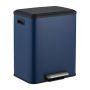 Jäätmete sortimise prügikast Relaxdays 10051210_45, 2 × 15 l, Sinine, 41 × 49 × 33,5 cm
