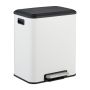 Jäätmete sortimise prügikast Relaxdays 10051210_49, 2 × 10 l, Valge, 41 × 49 × 33,5 cm