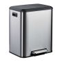 Jäätmete sortimise prügikast Relaxdays 10051210_55, 2 × 15 l, Must, 41 × 49 × 33,5 cm