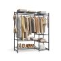 Avatud riidekapp SONGMICS, 7 riiulit, 2 toru, Must, 30 × 124,8 × 157,1 cm