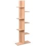 Open Concept Display Cabinet with 7 Shelves, Walnut Color
