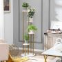 Plant stand, 4-tier, Gold/white, 40 × 122.5 × 40 cm