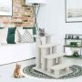 Pet Stairs, 4 Steps, Gray/White, 60.96 × 60.96 × 40.64 cm