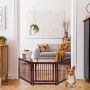 Pet Gate, Brown, 207.01 × 60.96 × 2.54 cm