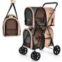 Pet Stroller, 4 in 1, 2 Carriers, Sand, 50.8 × 68.58 × 105.41 cm