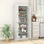 Tall kitchen cabinet, 4 doors, 6 shelves, 76 × 185 × 40 cm