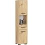 Kõrge vannitoakapp FIN, 2 ust, 1 sahtel, pruun, 30 × 140 × 30 cm
