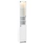 Tall bathroom cabinet, With LED lighting, White, 30 × 30 × 170 cm