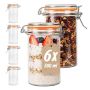 Kõrged hermeetiliste kaantega klaaspurgid Relaxdays, 6 tk, 500 ml, 12 × 15 × 8 cm