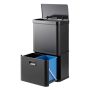Automatic stainless steel waste bin, 56 l, black