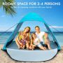 Automatically unfolding beach tent 200x142x146 cm, for 2-4 people, with carrying bag and pegs