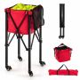 Tennis ball trolley 40x40x92cm., black/red