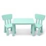 Children's table with chairs, green