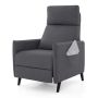 Armchair with footstool 80x68x104.5cm., dark gray/black