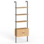 Freestanding shelf 60x31.5x184cm., black/light brown