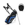 Golf bag 28x21x122cm., black/blue
