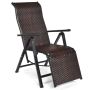 Folding garden chair 151.5x59x75cm., brown/black