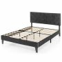 Double bed frame 207.5x200x114cm., dark gray