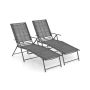 Set of 2 sun loungers 189x64x65cm., gray/black