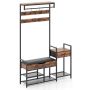 Clothes rack 120x30x178cm., black/brown