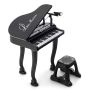 Children's toy piano with chair, black/white