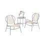 Balcony furniture set, 3 pieces, PE polyrattan, grey-blue