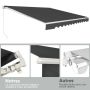 Balcony awning, Grey, 250 × 200 cm