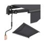SONGMICS balcony awning, foldable, with hand crank, Grey