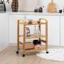 Bamboo kitchen cart, 3 tiers, 58 × 76 × 33 cm