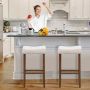 Bar stools, 2 pcs, white/grey, 43 × 74 × 33 cm