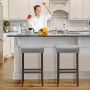 Bar stools, 2 pcs., backless, Gray, 43 × 74 × 33 cm