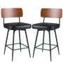 Bar stools, 2 pcs, Black/white, 52.07 × 99.06 × 50.8 cm