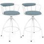 Bar stools, 2 pcs, Blue/white, 52 × 87 × 51 cm