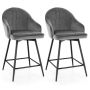 Bar stools, 2 pcs, Gray, 53.34 × 95.25 × 58.42 cm