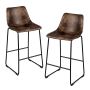 Bar stools, 2 pcs, Brown, 49 × 102 × 47 cm