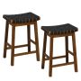 Bar stools, 2 pcs, Brown and black, 44.45 × 64.77–78.74 × 35.56–36.83 cm