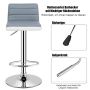 Bar stool set, 2 pcs., adjustable, 360°, Grey/white, 43 × 38.5 × 78–98 cm