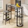 Bar table, 4 shelves, Black, 150 × 40 × 105 cm