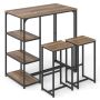 Bar table set, 3-piece, with 2 stools, 111.76 × 60.96 × 111.76 cm