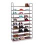 Kingariiul Relaxdays, 10 astet, kuni 40–50 paari, Must, 100 × 175,5 × 29 cm
