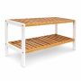 Jalanõuderiiul Relaxdays, 2 riiulit, Pruun/valge, 70 × 33 × 24,5 cm