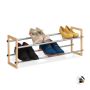 Jalatsiriiul Relaxdays, 2 tasandit, väljatõmmatav, Pruun/must/hõbedane, 63,5–118 × 30 × 20 cm